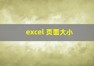 excel 页面大小